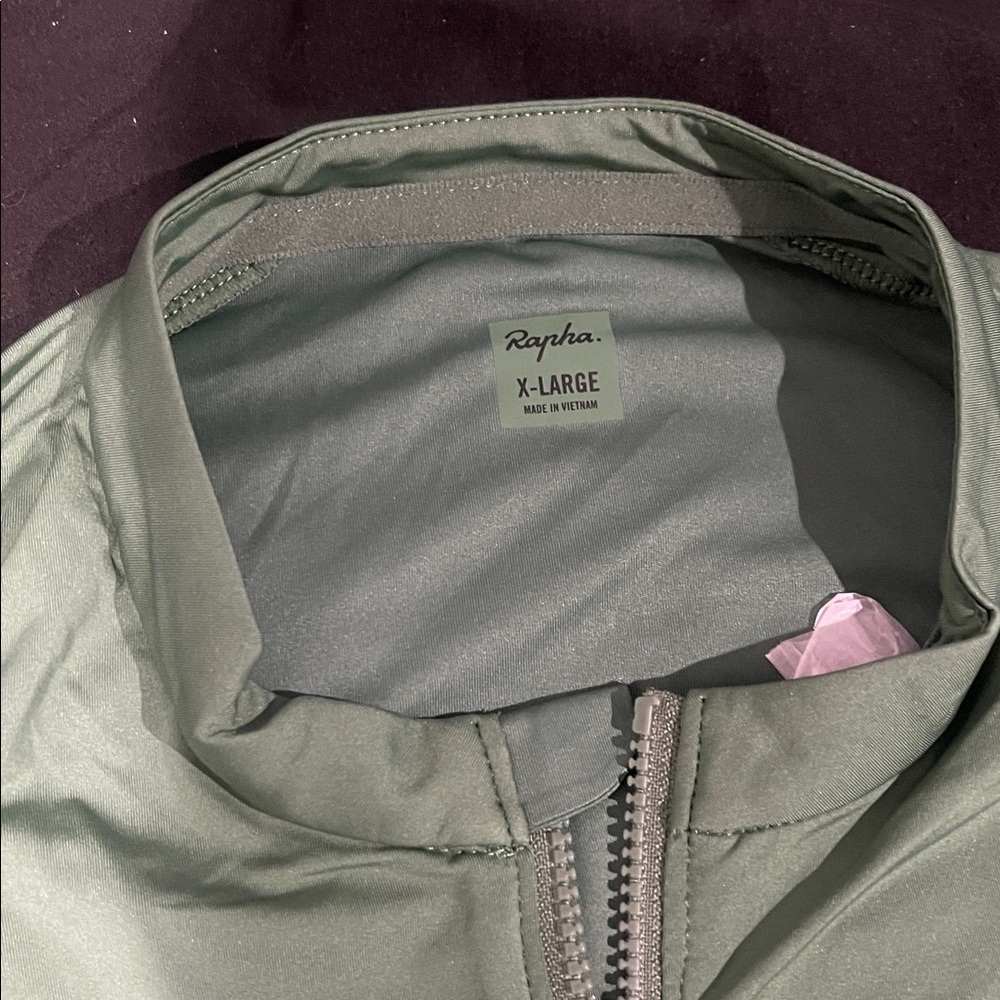 Rapha Green Long Sleeve Training Jersey with Mint Sleeves - Picture 3 of 4